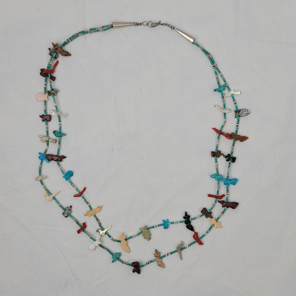 Vintage Tourquose Silver Necklace Indian Jewelry